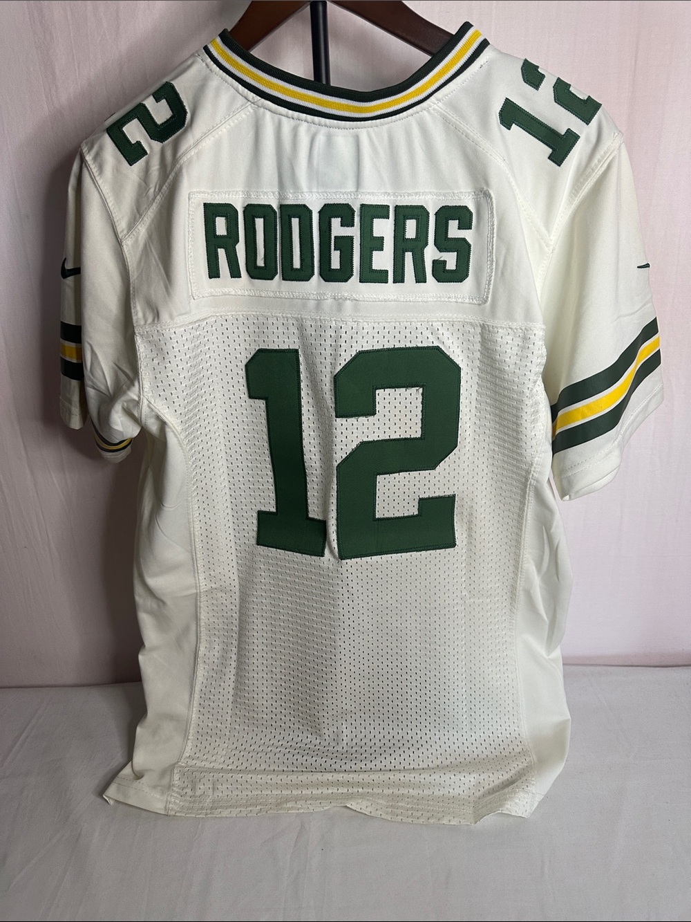 Kids White & Green #12 Football Jersey - Rodgers Style